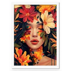 비즈포유 북유럽 Floral Portrait 알루미늄 아크릴 액자 P18, 화이트