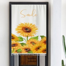 Pairing 北歐向日葵系列布藝廚房浴室門簾遮擋簾, N