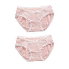 交叉低腰蕾絲孕婦內褲 2件組