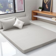 Inyx 純棉絎縫乳膠Sense Mom記憶棉床墊套, 灰色