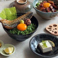니코트 뚜껑이 포함된 텐동 그릇 2종 세트, 바위 + 오로라, 1세트