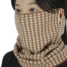 제르소나 슬림 멀티프 패턴 귀걸이형 넥워머, 브라운F, 1개