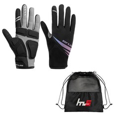 Naya Style 自行車手套 2p + 專用收納袋套組 CYYP-53PU, 黑色(手套)