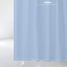 Design Soopul 愛的訊息浴簾 01 S 1520 x 1880 mm + 塑膠掛環 + 白色浴簾桿套組, 1套