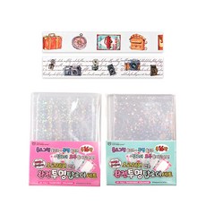 全透明硬卡套組 2入 + 裝飾紙膠帶 30mm 2入, 隨機出貨(紙膠帶)