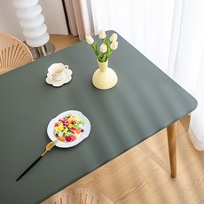 BONARAON 防水餐桌皮革桌布, 05 深綠色, 60 x 120 cm
