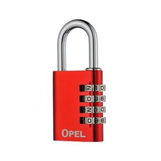 OPEL 通用商務鎖 3 4 齒輪紅色 38mm, 1個