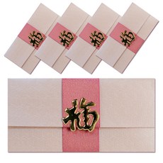 Yeongwon365 S5 福氣燙金裝飾禮金袋, 淺粉紅色, 5個