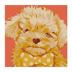 리빙듀오 DIY 유화 그리기 소형 20 x 20 cm, A-020 복슬강아지, 1개