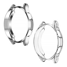 스페이스쉴드 스마트워치 범퍼 TPU 보호 케이스 46mm 2종 세트, 실버, 투명, 1개