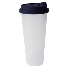Inp 霧面環保杯 口徑90mm 700ml 25入 + 蓋塞一體式霧面黑杯蓋 25入 組, 1套