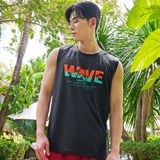 HERRINGBONE apparel 男士防磨衣 寬鬆版 無袖背心 泳衣 RG354M, 黑色