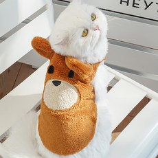 아티펫 반려동물 넓은 곰귀 따뜻한 조끼, 브라운, 1개