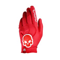 AVAVE 男性用 超細纖維 骷髏標誌 彩色 高爾夫手套 左手用, 紅色, 1個