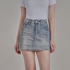 Gembling 女款水洗罩層牛仔迷你褲裙