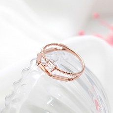 女性用 14Kgp 時尚日常水鑽雙層鍊爪鑲戒指 JR419 + 戒指盒