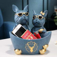 JUNBI 情侶狗狗飾品小物車鑰匙收納盒, 藍色