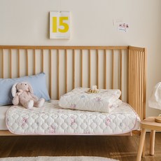 PRIELLE Ravi熊純棉嬰兒防水墊, 粉紅色, 1個