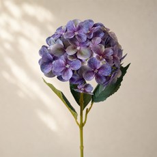 센트바스켓 조화 라비앙 수국 실크 플라워 가지, 01 딥퍼플, 1개