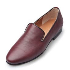 VONIN 男士天然羊皮酒紅色手工素面樂福鞋 JH088WN