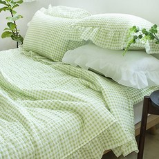 荷葉邊泡泡紗薄被, 橄欖綠