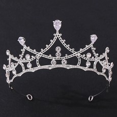 LUNA GLAM 自助婚紗 優雅鋯石皇冠 H1261, 1個, 銀色(TRZ161)