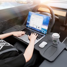 카템 차량용 2단 폴딩 책상, 블랙, 1개