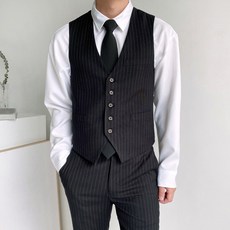 MEOSIDDA 男款條紋西裝背心