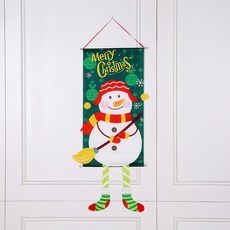 Atihom可愛的聖誕句子裝飾旗子 雪人, 綠色, 1個