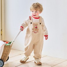 mollimelli 兒童款小熊Going Go-jaeng-i吊帶褲