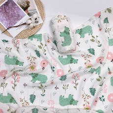 LuxuryBaby 嬰幼兒用雙層竹纖維紗布輕薄毯, 森林小熊