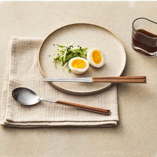 핀티녹스 스시 수저세트, 티크, 숟가락 + 젓가락, 1세트