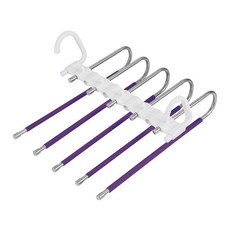 소비르 기본 접이식 바지걸이 5단 화이트플라스틱후크, 04 퍼플, 1개