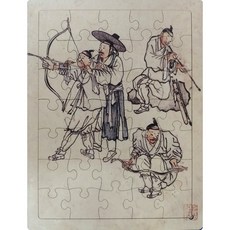 Puzzle Gallery 民畫 預防失智 孝親板塊拼圖 射箭 金弘道 M, 1個, 35件