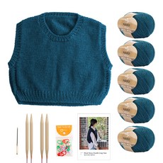 NAKO Overfit無袖針織背心DIY套組, 2273 藍綠色, 1套