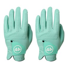 女款全羊皮高級彩色高爾夫左手手套, 薄荷, 2個