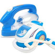 吸塵器+熨斗玩具組, 藍色（清潔劑），隨機發貨（鐵質）