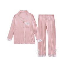 Minsung Company 孕婦蕾絲蝴蝶結睡衣上下套裝