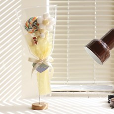 아스파시아 러블리 인조양모 데이지 롤리팝 꽃다발, 옐로우