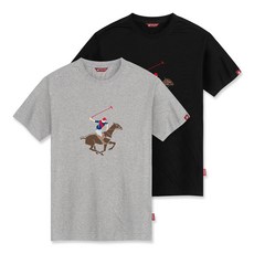 비버리힐스폴로클럽 컬러풀 라운드 통기성 반팔 티셔츠 2종 세트 CPS9T04