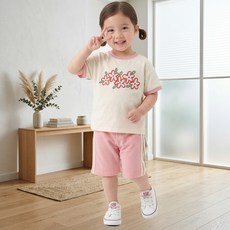 KIDSCOMO 兒童亮片短袖上下裝套組