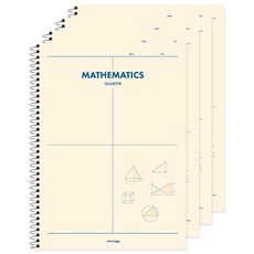 뭉구 3000 4분할 수학연습장, 아이보리, 4개