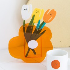 마켓에이 유럽 아크릴 쉐입 꽃병, 오렌지꽃