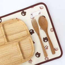 蘑菇防水飯盒2p, 小熊象牙白, 單一尺寸, 2個