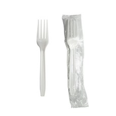 包裝大師 一次性叉子 獨立包裝 白色, 1個, 500個