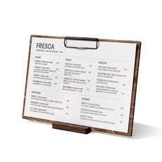 復古辦公室木質橫式A4文件板 + 支架, 混合色, 1套