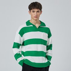 W.standard Wonderplace 男款條紋翻領套頭針織衫 W4A64RBSW101