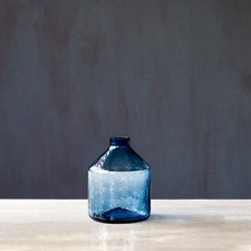 水波紋玻璃花瓶, 藍色
