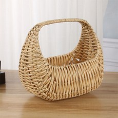 Mabsoshop 手工製居家裝飾藤編籃 RK1584, 米色, 1個