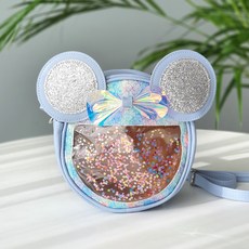 Woojooi 兒童透明亮片斜背包